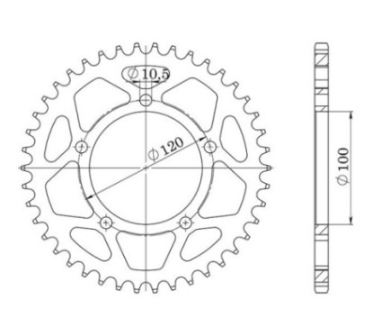 SGR COURONNE S AC P520-D44 APRILIA PEGASO STRADA 660 05-09