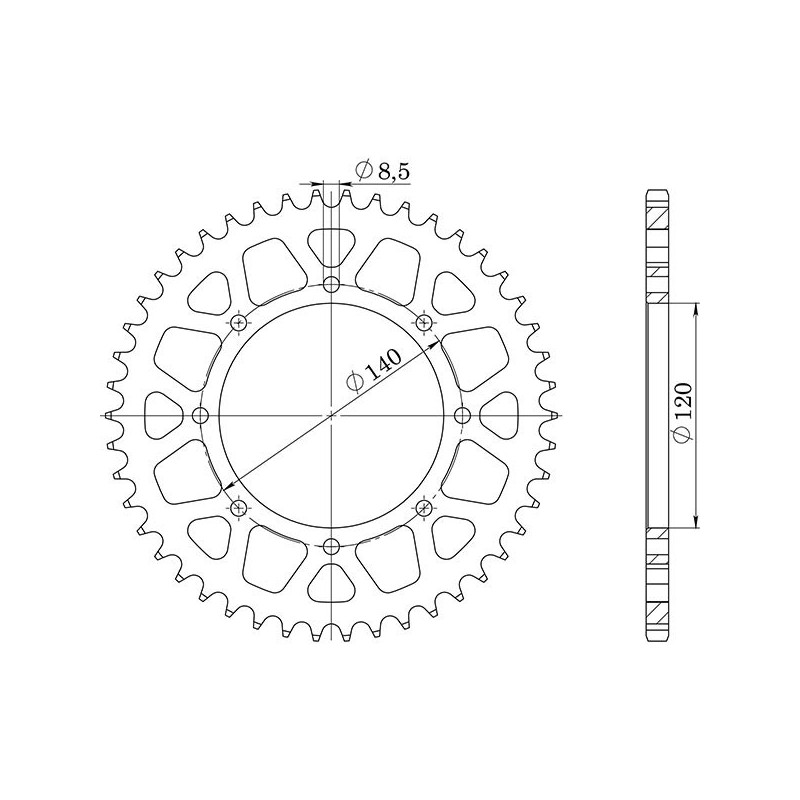 SGR COURONNE S AC P520-D44 KAWASAKI KLE 500 05 07