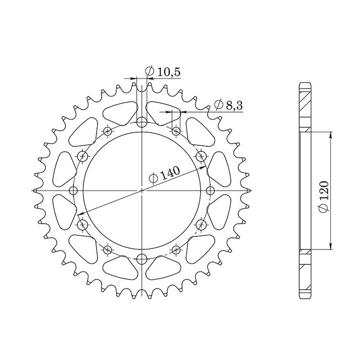 SGR CORONA S AC P520-D44 PARA KAWASAKI KLR D 250 85/05