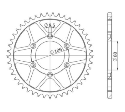 SGR COURONNE S AC P520-D45 APRILIA MX SM (11K) 125 04 06