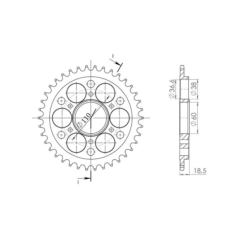 SGR COURONNE S AC P525-D38 DUCATI 1098 S R 07-08