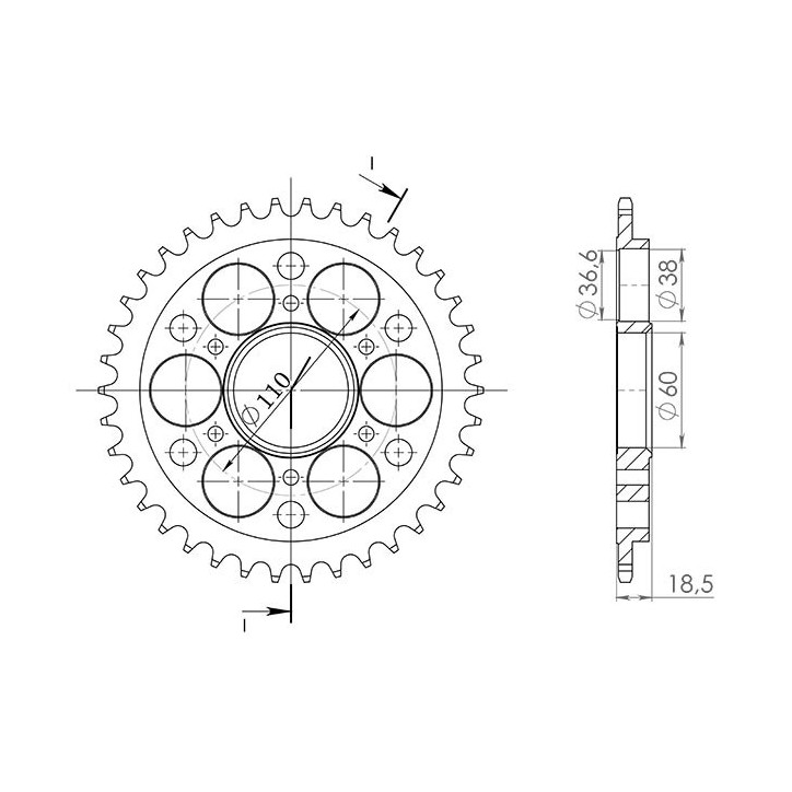 SGR CORONA S AC P525-D38 PARA DUCATI 1098 S/R 07-08