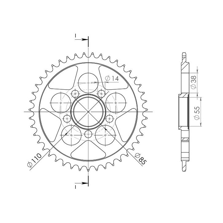 SGR COURONNE S AC P525-D39 POUR DUCATI 848/S 08/12