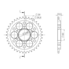 SGR COURONNE S AC P525-D39 DUCATI PANIGALE 1299 S ABS 15-17