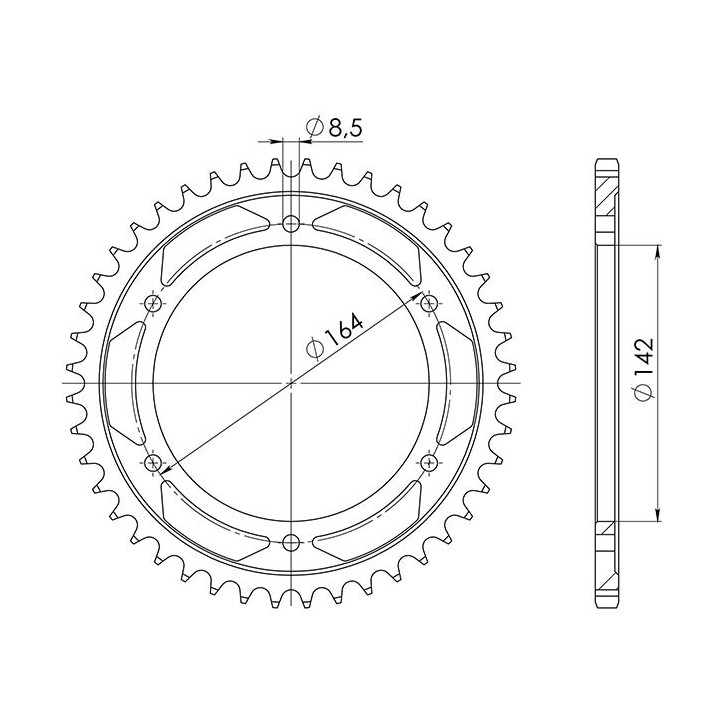 SGR COURONNE S AC P525-D44 POUR HYOSUNG GT COMET 650 04/07