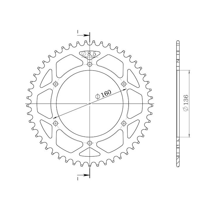 SGR COURONNE S AC P525-D45 POUR APRILIA ETV CAPONORD/ABS 1000 01-08