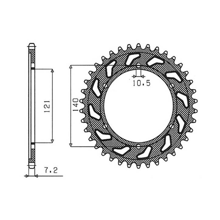 SGR COURONNE S AC P525-D45 POUR CAGIVA RAPTOR 650 01/07