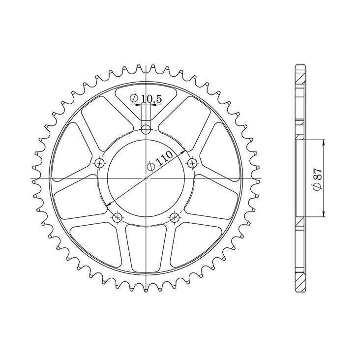 SGR CORONA S AC P525-D45 PARA SUZUKI SV S ABS 650 07/10