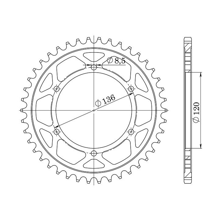 SGR CORONA S AC P530-D44 PARA YAMAHA XJ900 F 85-90