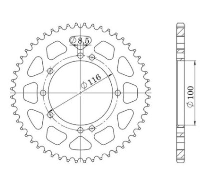 SGR COURONNE S AL P420-D49 KAWASAKI KX RB 80 1997