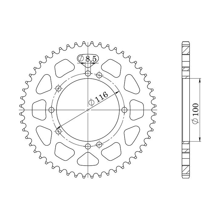 SGR CORONA S AL P420-D49 PARA KAWASAKI KX RB 80 1997