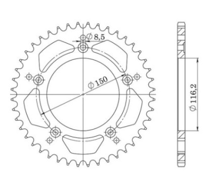 SGR CROWN S AL P520-D41 APRILIA RS 250 98-02-COD.543630641