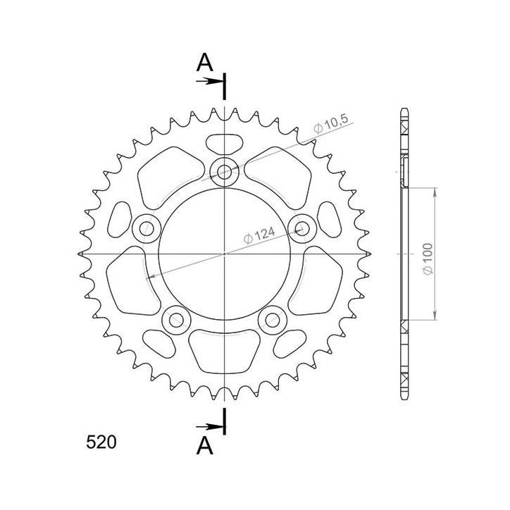 SGR CROWN S AL P520-D46 FOR DUCATI MONSTER 821 15-17