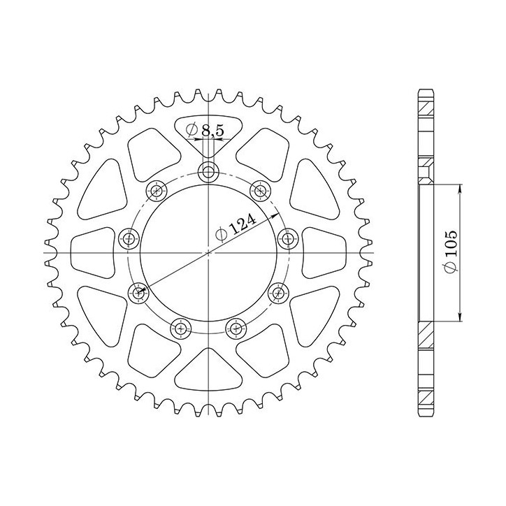 SGR COURONNE S AL P520-D51 POUR TM EN ENDURO 2T 300 06/09