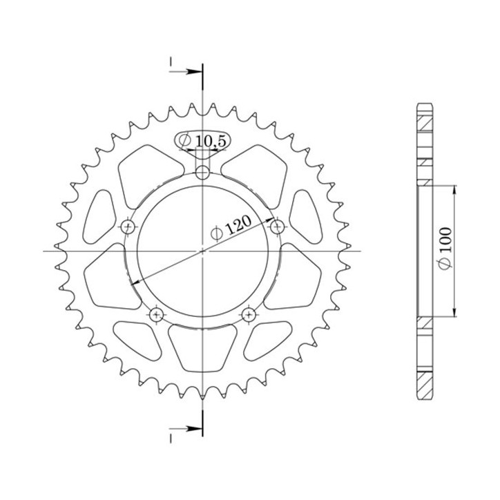 SGR COURONNE S AL P525-D42 POUR APRILIA TUONO V4 R/APRC 11/14