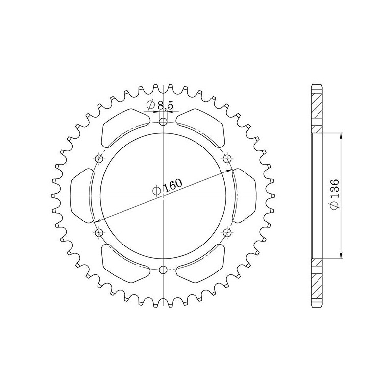 SGR COURONNE S+2 AC P520-D49 BMW F650 FUNDURO 97-00