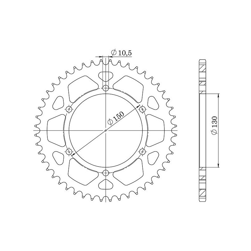 SGR COURONNE S+2 AC P525-D49 HONDA XL V TRANSALP ABS 700 08 13