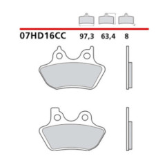 BREMBO FRONT BRAKE PADS KIT FOR HARLEY D. CVO ULTRA CL. ELECTRA GLIDE 06-06-07HD16