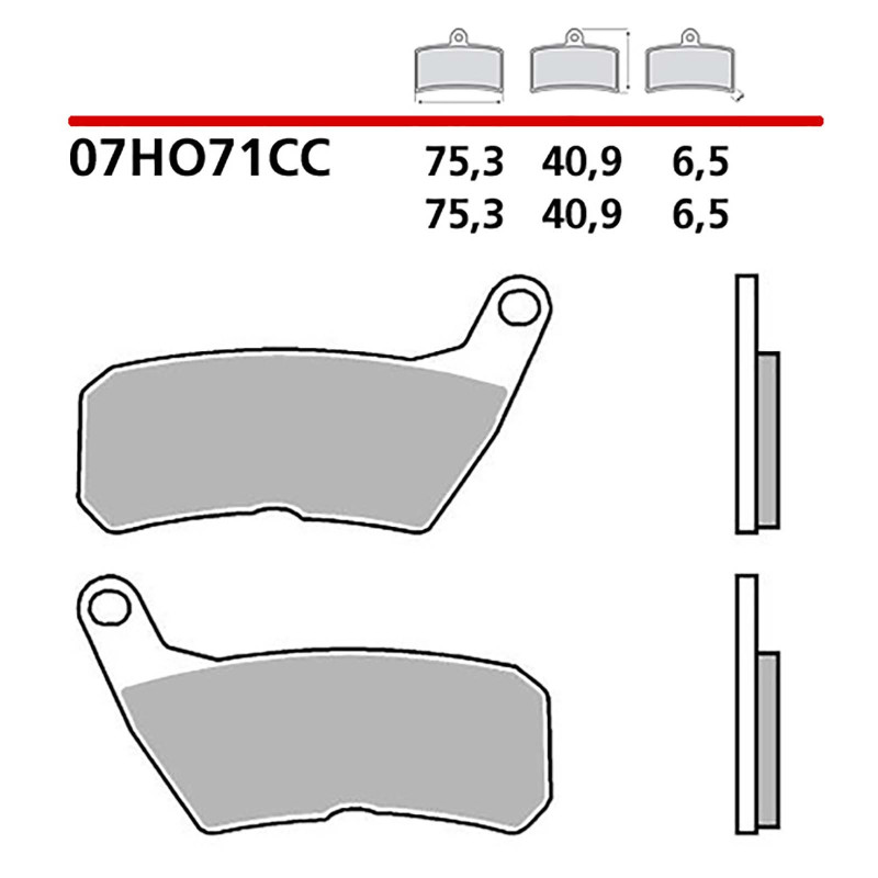 BREMBO FRONT BRAKE PADS KIT FOR HM CRE SIX COMPETITION 125 10-11-CODE 07HO71