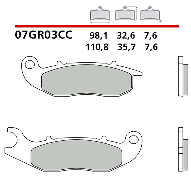 KIT DE PASTILLAS DE FRENO DELANTERO BREMBO PARA LA COMPETENCIA MARATON RIEJU 50 11-14-COD. 07GR03