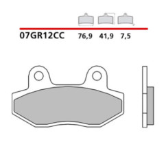 BREMBO VORDERRADBREMSBELAGE-KIT FUR ITALJET BAZOOKA 650 06-06-COD. 07GR12