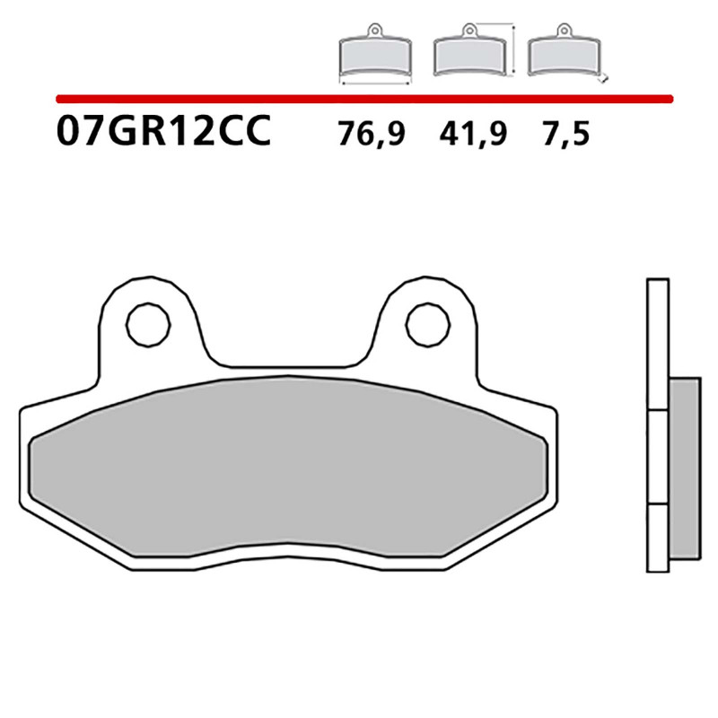 BREMBO VORDERRADBREMSBELAGE-KIT FUR ITALJET BAZOOKA 650 06-06-COD. 07GR12