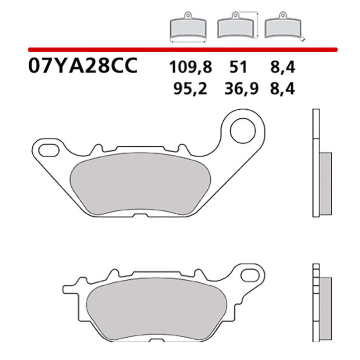 KIT DE PASTILLAS DE FRENO DELANTERO BREMBO PARA YAMAHA YBR ED 125 07-13-COD. 07YA28CC