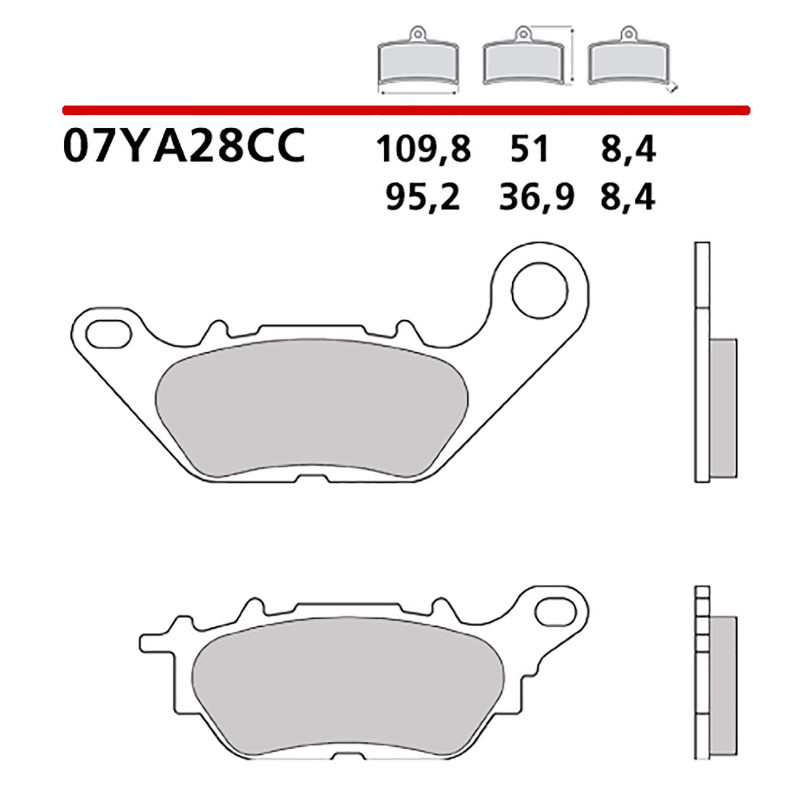 KIT DE PASTILLAS DE FRENO DELANTERO BREMBO PARA YAMAHA YBR EGS 125 08-08-COD. 07YA28