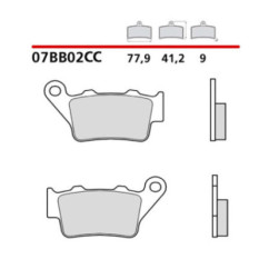 KIT PLAQUETTES DE FREIN ARRIERE BREMBO POUR APRILIA CAPONORD 1200 13-14-COD.07BB02