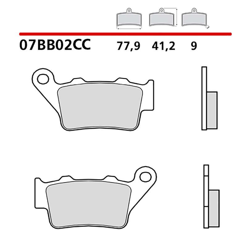 KIT PLAQUETTES DE FREIN ARRIERE BREMBO POUR APRILIA CAPONORD 1200 13-14-COD.07BB02