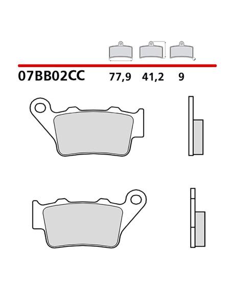 Kit de plaquettes de frein arriere Brembo pour Aprilia Caponord 1200 13-14 (code 07bb02cc)