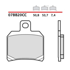 KIT PASTILLAS DE FRENO TRASERO BREMBO PARA APRILIA ETV CAPONORD 1000 01-03-COD.07BB20