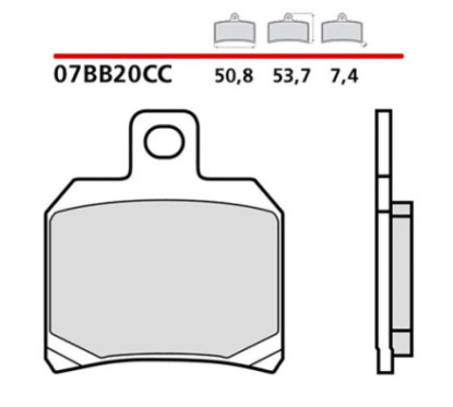 KIT PLAQUETTES DE FREIN ARRIERE BREMBO POUR APRILIA ETV CAPONORD 1000 01-03-COD.07BB20