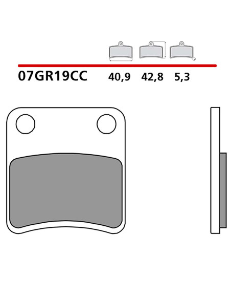 Kit de plaquettes de frein arriere Brembo pour Aprilia Mana 850 GT 07-13 (code 07gr19cc)