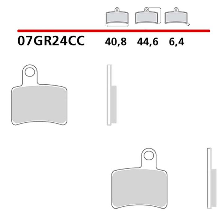 BREMBO HINTERES BREMSBELAGE-KIT FUR BETA EVO SENIOR 80 10-20-COD.07GR24CC