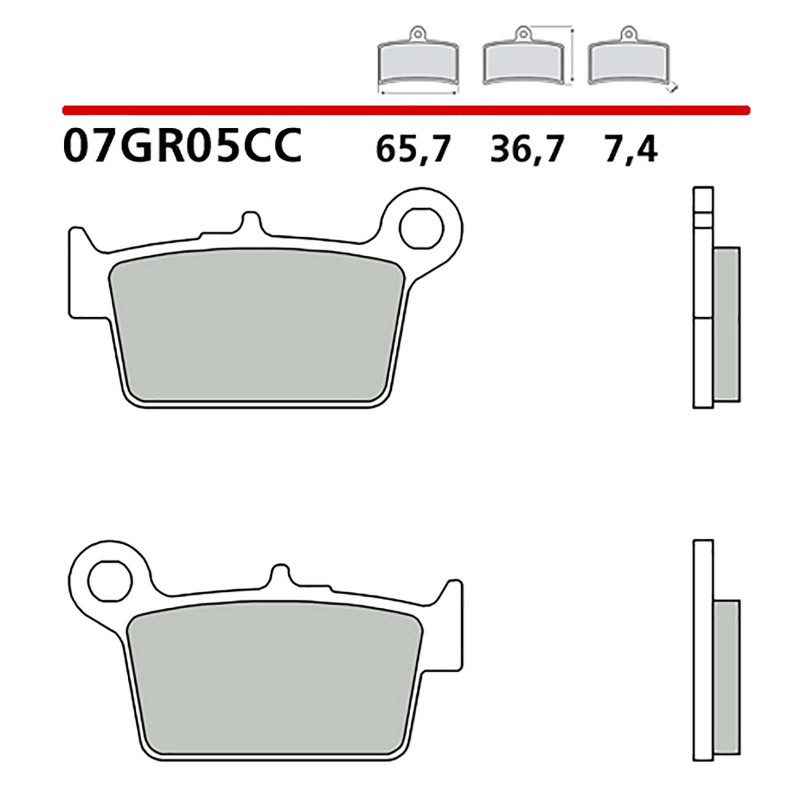 KIT PASTILLAS DE FRENO TRASERO BREMBO PARA BETA RR ENDURO 50 08-14-COD.07GR05