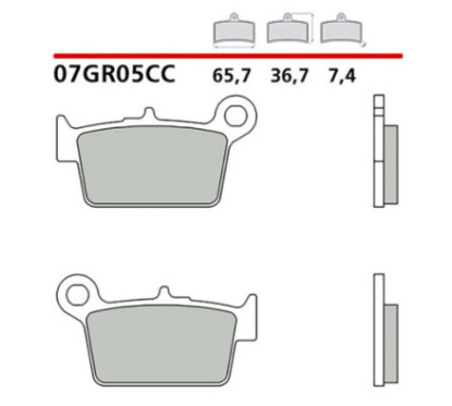 KIT PASTILLAS DE FRENO TRASERO BREMBO PARA BETA RR ENDURO FACTORY 50 12-17-COD.07GR05