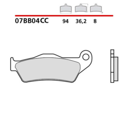 KIT PLAQUETTES DE FREIN ARRIERE BREMBO POUR BMW R NINE T 1200 14-16-COD.07BB04