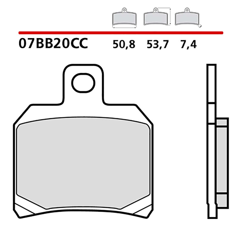 BREMBO KIT PASTIGLIE FRENO POSTERIORE PER DUCATI 749 DARK 05-06-COD.07BB20