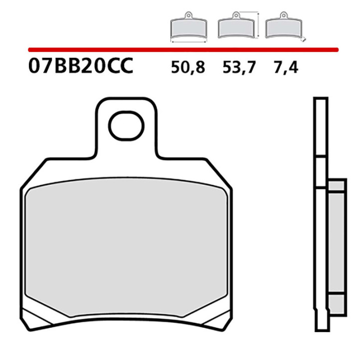 BREMBO KIT PASTIGLIE FRENO POSTERIORE PER DUCATI 749 DARK 05-06-COD.07BB20CC