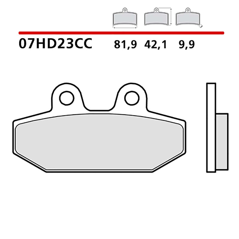 BREMBO KIT PASTIGLIE FRENO POSTERIORE PER HARLEY D. FLHC HERITAGE CLASSIC 1750 18-19-COD.07HD23