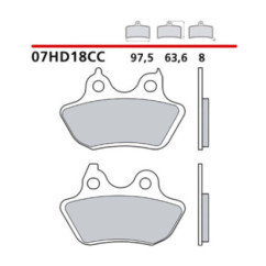 BREMBO KIT PASTIGLIE FRENO POSTERIORE PER HARLEY D. FLSTC HERITAGE SOFTAIL CLASSIC 1584 07-07-COD.07HD18