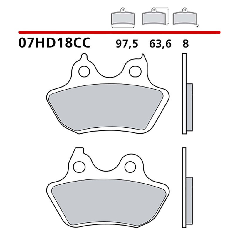 BREMBO HINTERES BREMSBELAGE-KIT FUR HARLEY D. FLSTC HERITAGE SOFTAIL CLASSIC 1584 07-07-COD.07HD18