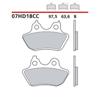 BREMBO KIT PASTIGLIE FRENO POSTERIORE PER HARLEY D. FLSTC HERITAGE SOFTAIL CLASSIC 1584 07-07-COD.07HD18