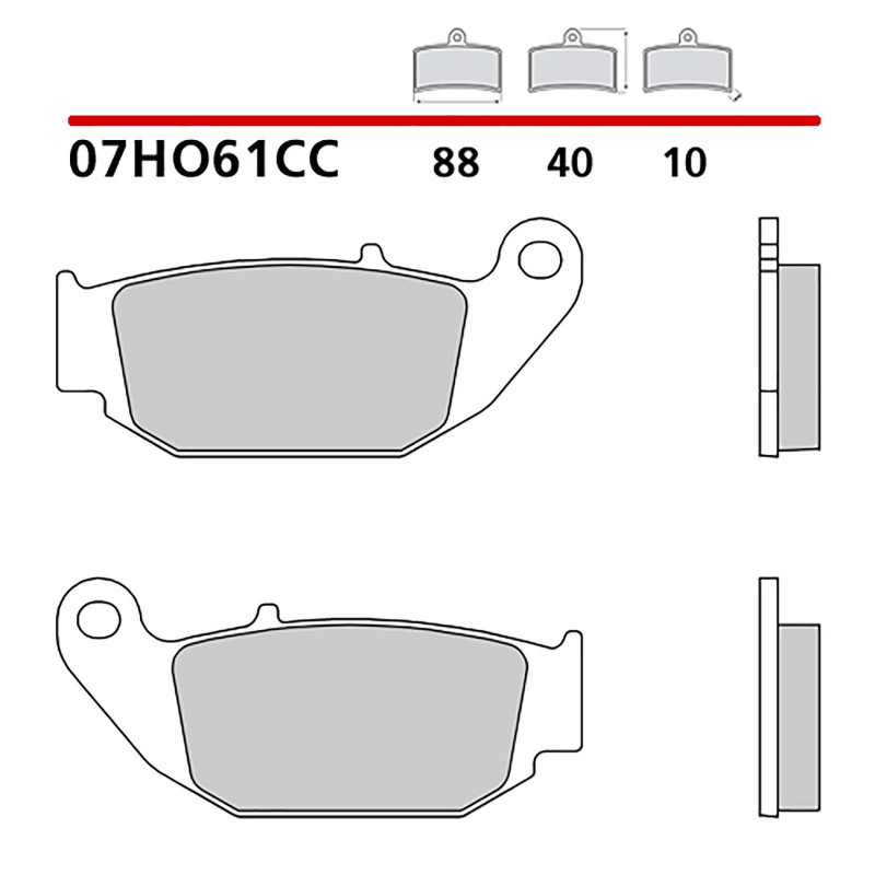 KIT PLAQUETTES DE FREIN ARRIERE BREMBO POUR HONDA CB R NEO SPORTS CAFE 125 18-21-COD.07HO61