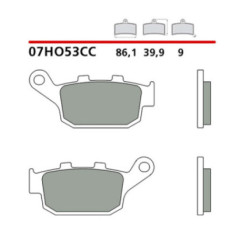 KIT DE PASTILLAS DE FRENO TRASERAS BREMBO PARA HONDA CTX ABS DCT 700 14-16-COD.07HO53