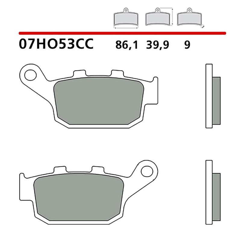 BREMBO HINTERES BREMSBELAGE-KIT FUR HONDA CTX ABS DCT 700 14-16-COD.07HO53