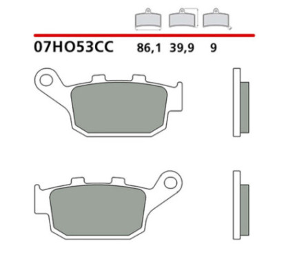 BREMBO KIT PASTIGLIE FRENO POSTERIORE PER HONDA CTX ABS DCT 700 14-16-COD.07HO53