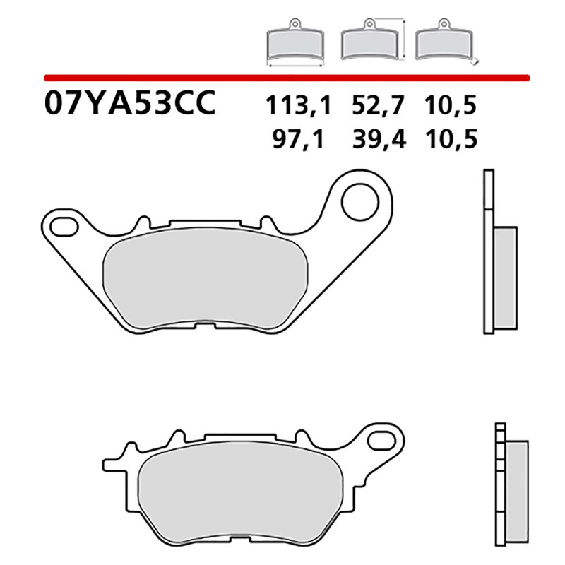 BREMBO REAR BRAKE PADS KIT FOR YAMAHA MT-03 300 2020-COD.07YA53