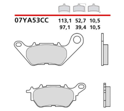 BREMBO HINTERES BREMSBELAGE-KIT FUR YAMAHA MT-03 300 2020-COD.07YA53